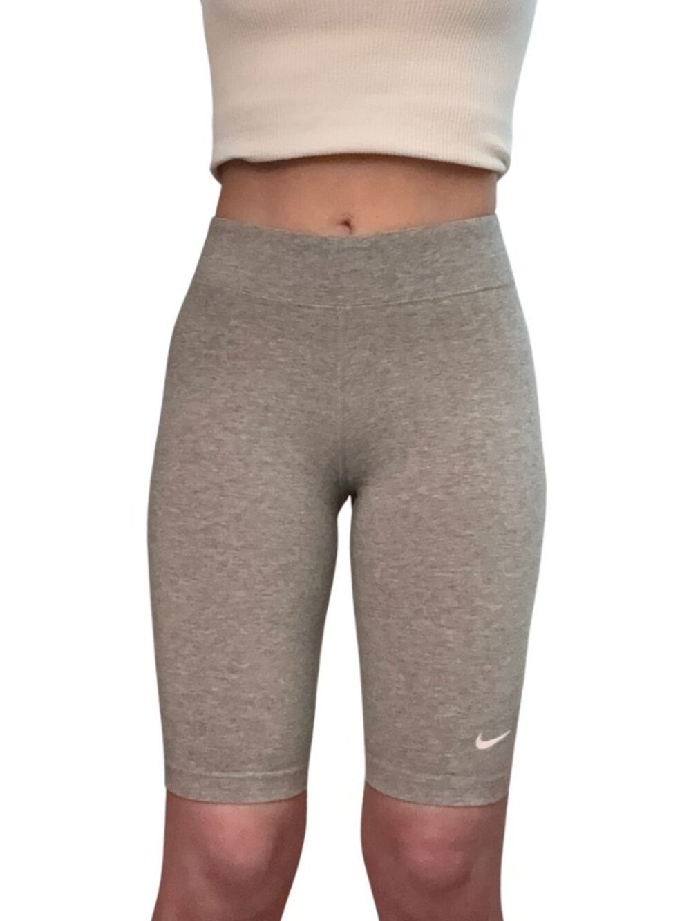Nike Gray Soft Stretch Biker Shorts Athleisure Basics Size Small